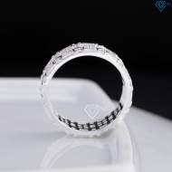 Nhẫn nam bạc 925 bản tròn đính đá đẹp NNA0864