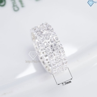 Nhẫn nam bạc 925 bản tròn đính đá đẹp NNA0864