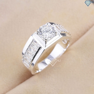 Nhẫn nam bạc 925 đính đá chủ trắng NNA0865