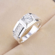 Nhẫn nam bạc 925 đính đá chủ trắng NNA0865