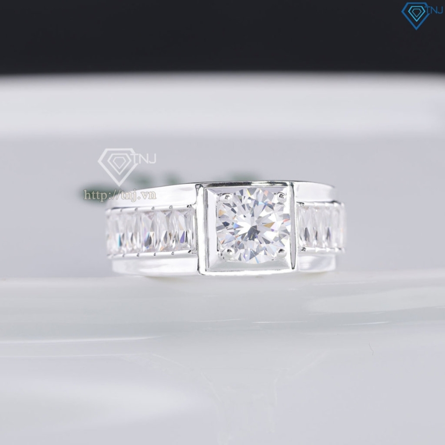 Nhẫn nam bạc 925 đính đá chủ trắng NNA0865