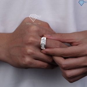 Nhẫn nam bạc 925 đính đá chủ trắng NNA0865