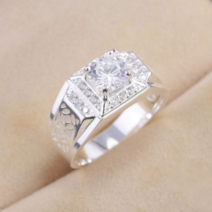 Nhẫn bạc nam kim tiền đính đá đẹp NNA0866