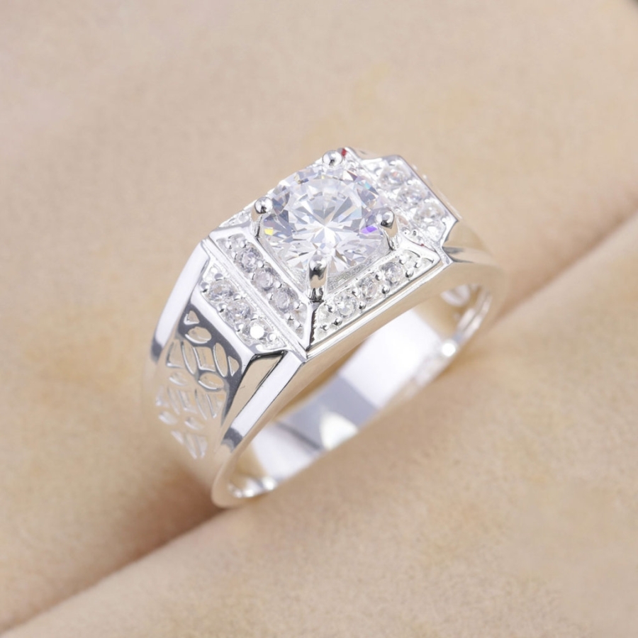 Nhẫn bạc nam kim tiền đính đá đẹp NNA0866