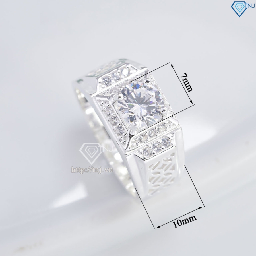 Nhẫn bạc nam kim tiền đính đá đẹp NNA0866- Trang Sức TNJ