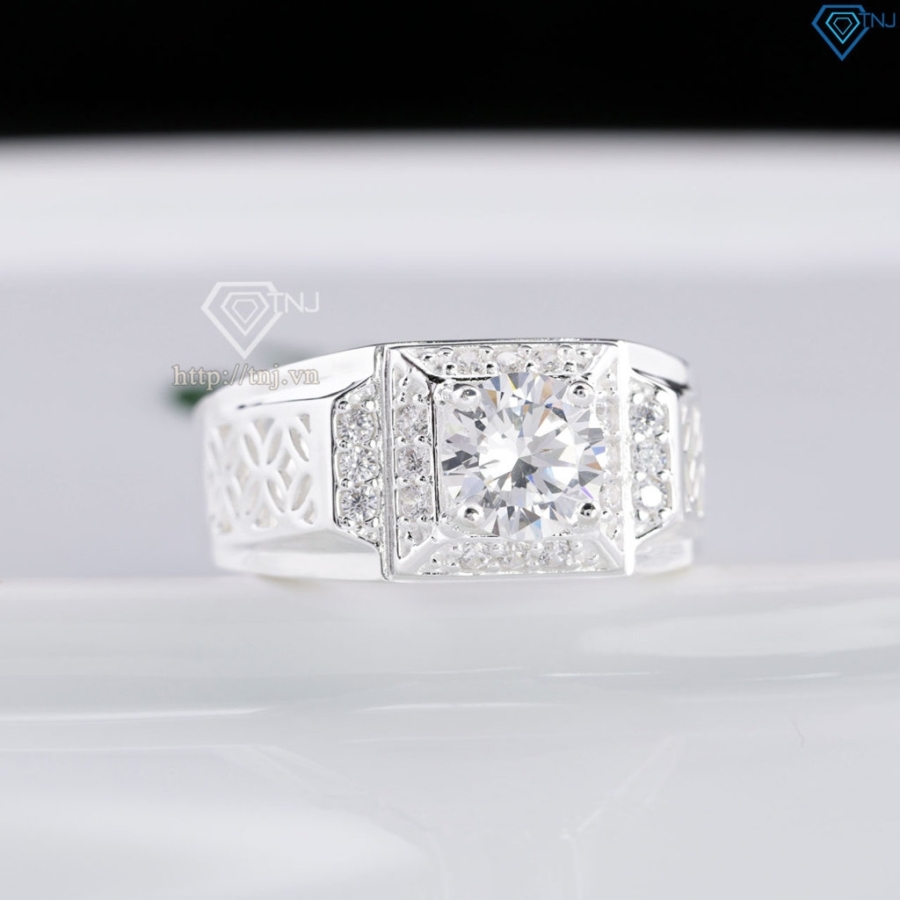 Nhẫn bạc nam kim tiền đính đá đẹp NNA0866- Trang Sức TNJ