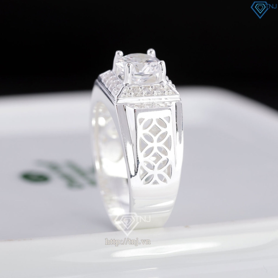 Nhẫn bạc nam kim tiền đính đá đẹp NNA0866- Trang Sức TNJ