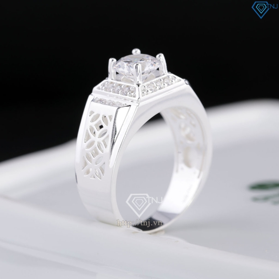 Nhẫn bạc nam kim tiền đính đá đẹp NNA0866- Trang Sức TNJ