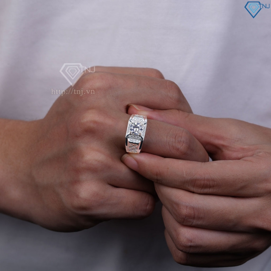 Nhẫn bạc nam kim tiền đính đá đẹp NNA0866- Trang Sức TNJ