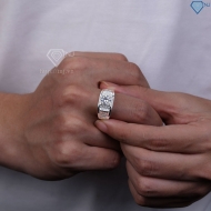 Nhẫn bạc nam kim tiền đính đá đẹp NNA0866- Trang Sức TNJ