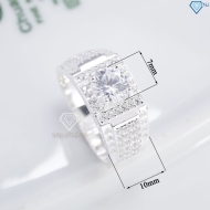 Nhẫn nam bạc hoạ tiết mũi tên đính đá NNA0867