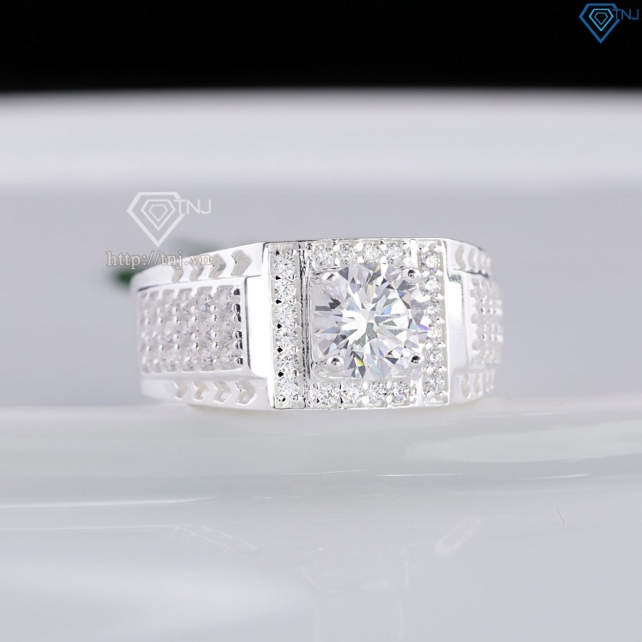 Nhẫn nam bạc hoạ tiết mũi tên đính đá NNA0867