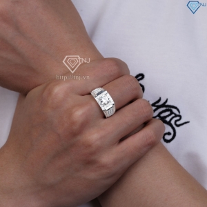 Nhẫn nam bạc hoạ tiết mũi tên đính đá NNA0867