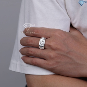 Nhẫn nam bạc hoạ tiết mũi tên đính đá NNA0867