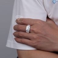 Nhẫn nam bạc hoạ tiết mũi tên đính đá NNA0867