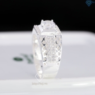 Nhẫn nam bạc hoạ tiết kẻ caro đính đá NNA0868