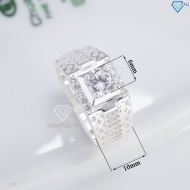 Nhẫn nam bạc hoạ tiết kẻ caro đính đá NNA0868