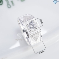 Nhẫn nam bạc hoạ tiết hình tam giác đính đá NNA0869