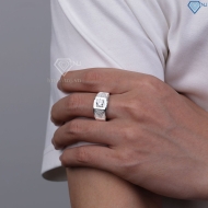 Nhẫn nam bạc hoạ tiết hình tam giác đính đá NNA0869