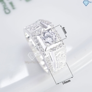 Nhẫn nam bạc chữ Tài Lộc đính đá NNA0870