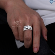 Nhẫn nam bạc chữ Tài Lộc đính đá NNA0870