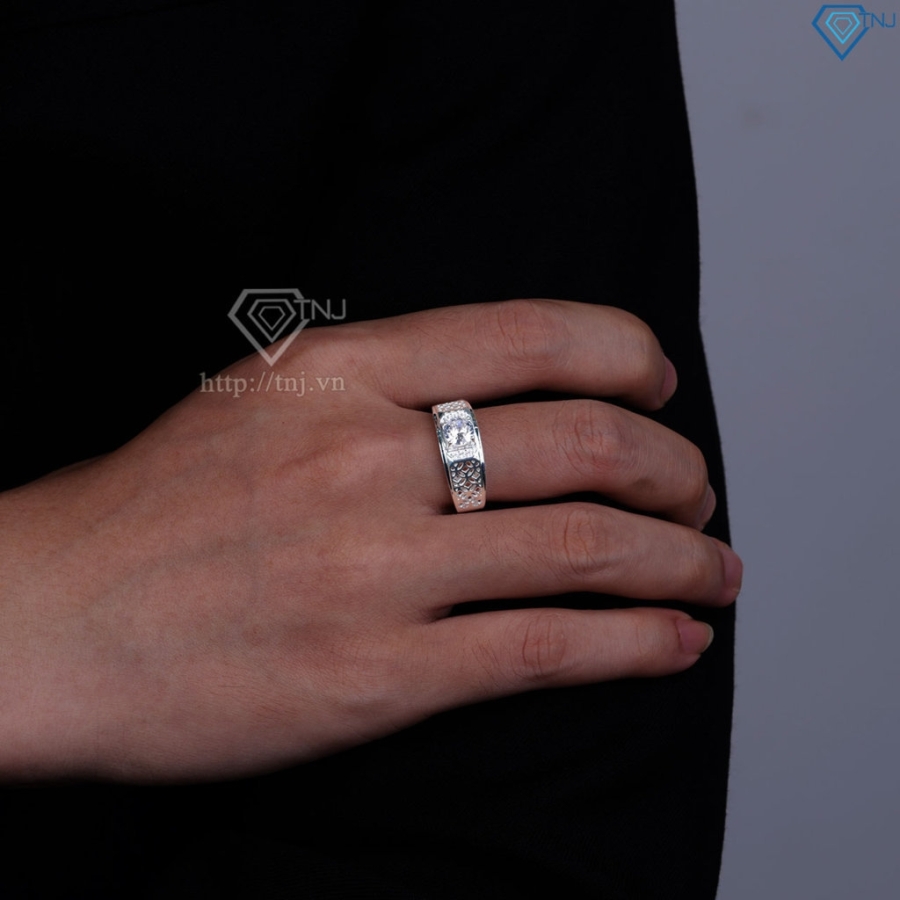 Nhẫn bạc nam kim tiền đính đá đẹp NNA0871 - Trang Sức TNJ