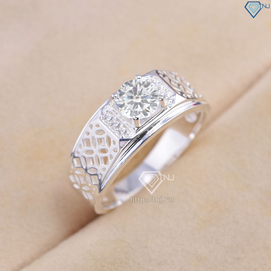 Nhẫn bạc nam kim tiền đính đá đẹp NNA0871 - Trang Sức TNJ