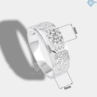 Nhẫn bạc nam kim tiền đính đá đẹp NNA0871 - Trang Sức TNJ