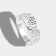 Nhẫn bạc nam kim tiền đính đá đẹp NNA0871