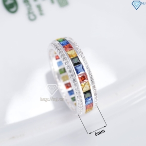 Nhẫn bạc nam tròn đính đá đa sắc đẹp NNA0832 - Trang sức TNJ