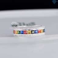 Nhẫn bạc nam tròn đính đá đa sắc đẹp NNA0832 - Trang sức TNJ