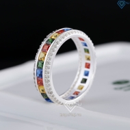 Nhẫn bạc nam tròn đính đá đa sắc đẹp NNA0832 - Trang sức TNJ