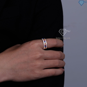 Nhẫn bạc nam tròn đính đá đa sắc đẹp NNA0832 - Trang sức TNJ