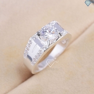 Nhẫn nam bạc đơn giản đính đá NNA0872