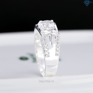 Nhẫn nam bạc đơn giản đính đá NNA0872