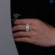 Nhẫn nam bạc đơn giản đính đá NNA0872