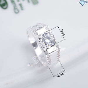 Nhẫn nam bạc đơn giản đính đá NNA0872