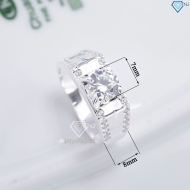 Nhẫn nam bạc đơn giản đính đá NNA0872