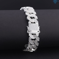 Lắc tay Cuban bạc phiên bản 15mm đặc LTA0217