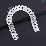 Lắc tay Cuban bạc phiên bản 15mm đặc LTA0217