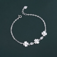 Lắc tay bạc nữ cỏ 4 lá may mắn LTN0092