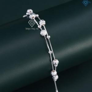 Lắc tay bạc nữ đẹp họa tiết viên bi bạc tinh tế LTN0101- Trang Sức TNJ