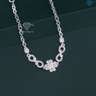 Lắc tay bạc nữ hình cỏ 4 lá dây họa tiết vô cực đẹp LTN0130