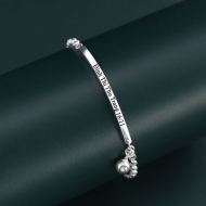 Lắc tay bạc nữ có chuông khắc tên LTN0172