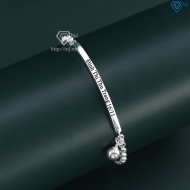 Lắc tay bạc nữ có chuông khắc tên LTN0172 - Trang Sức TNJ