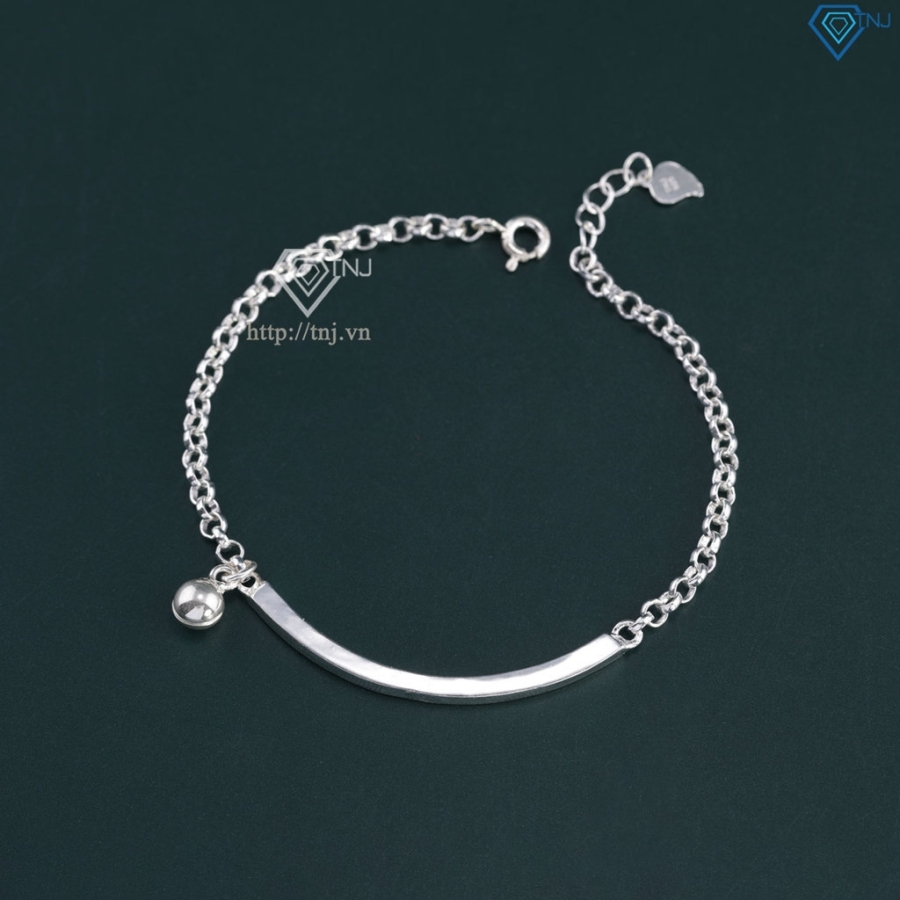 Lắc tay bạc nữ có chuông khắc tên LTN0172 - Trang Sức TNJ