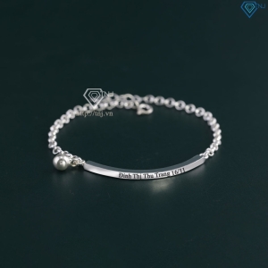 Lắc tay bạc nữ có chuông khắc tên LTN0172 - Trang Sức TNJ