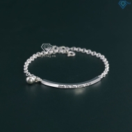 Lắc tay bạc nữ có chuông khắc tên LTN0172 - Trang Sức TNJ