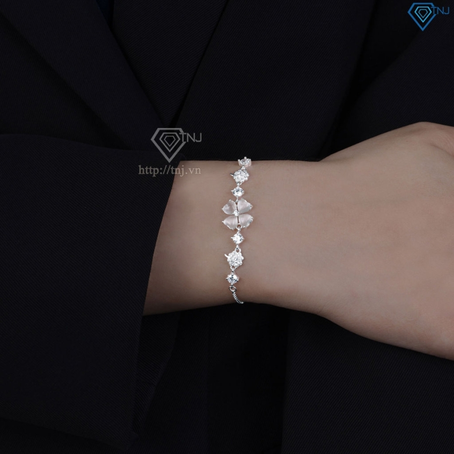 Lắc tay cỏ 4 lá may mắn bằng bạc LTN0277 - Trang Sức TNJ