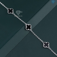 Lắc tay bạc nữ cỏ 4 lá đính đá đen LTN0287 - Trang Sức TNJ